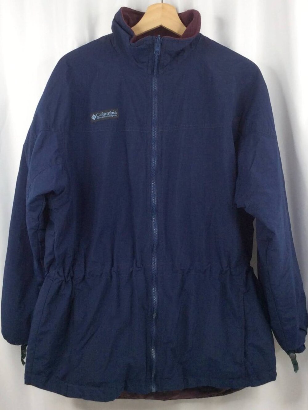 Vintage‎ Columbia Interchange Fleece Lined Jacket Women's Size Large Navy Blue